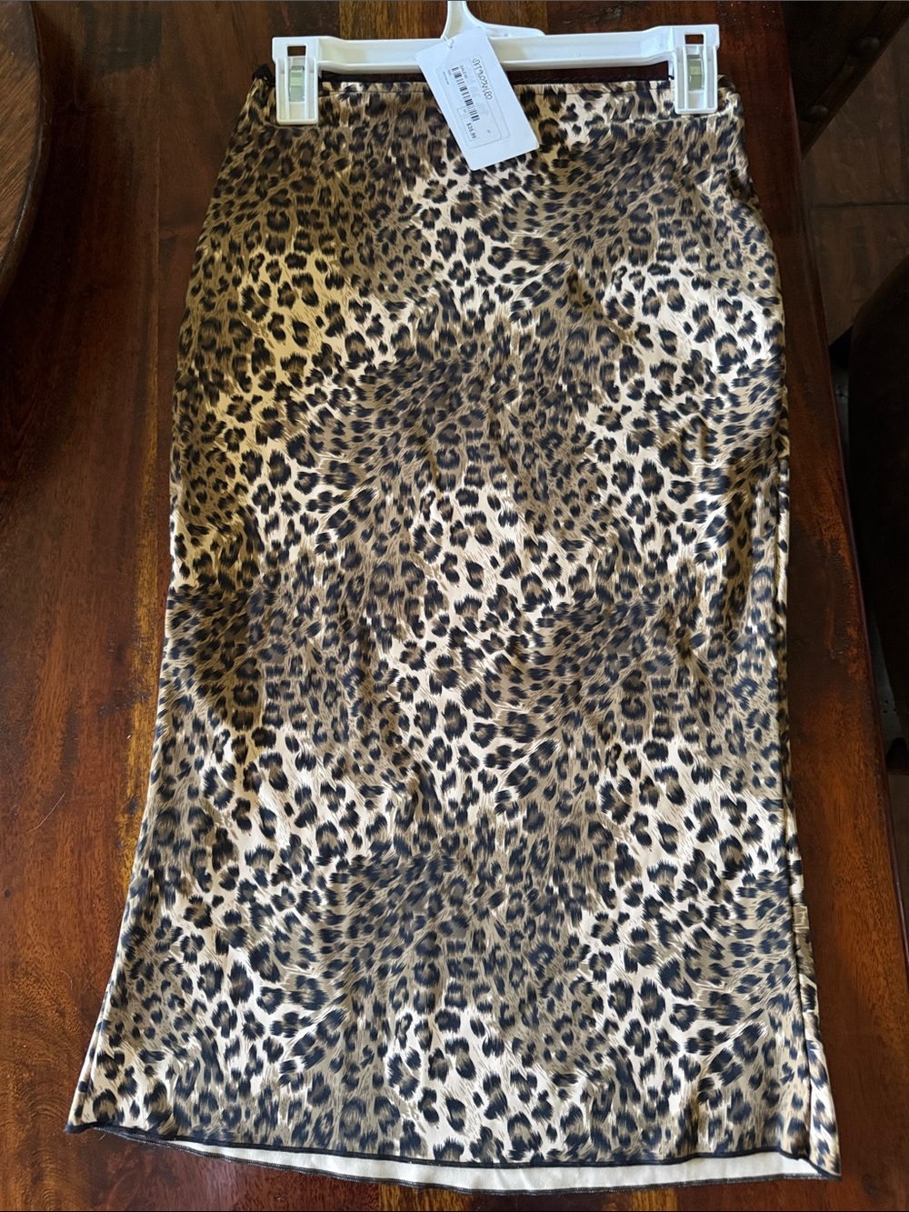 Leopard Print Pencil Midi Skirt in Gold and Brown
